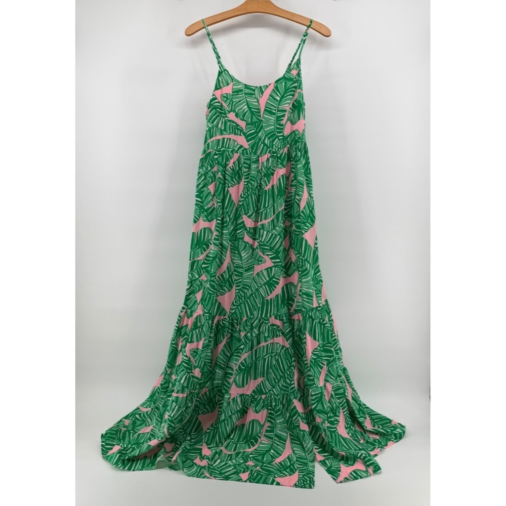 Lilly Pulitzer Teresa Maxi Dress XS Pink Green Lets Go Bananas Tropical NWT